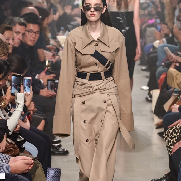 Rokh Twist-Front Button Embellished Cotton Gabardine Midi Skirt - Picture 3 of 12